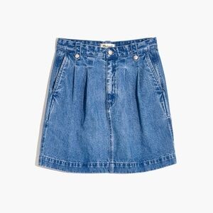 Madewell NWT Denim Blue Pleated Mini Skirt in Upton Wash Women’s Size 33